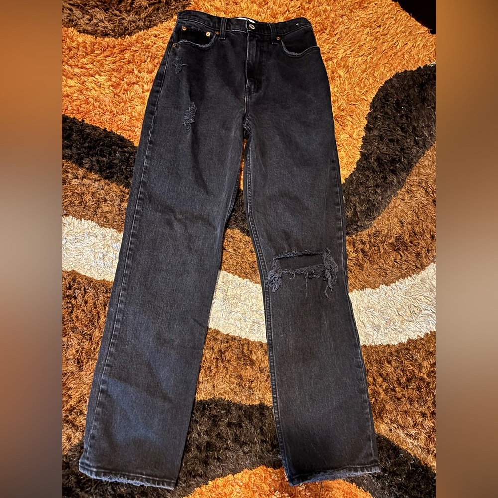 Abercrombie & Fitch, Black, Distressed, Ultra High Rise, Jeans
